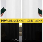 NICETOWN 100% Absolutely Blackout Linen Curtains - Image 3