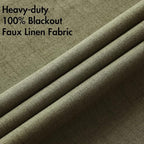 MIULEE Linen Texture Curtains for Bedroom Solid 100% Blackout Thermal Insulated - Image 5