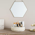 Mkono Makeup Perfume Organizer, Boho Decor Macrame Storage Basket, Ivory
