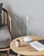 Modern Cordless Table Lamp Set of 2, White Portable LED Desk Lamps