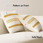 MIULEE Set of 2 Mustard Yellow Boho Decorative Pillow Covers 20x20 Inch - Image 6