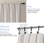 Simplebrand Ava Natural Short 30 Inches Blackout Curtain 2 Panels Set, Half - Image 5