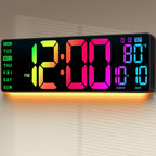 16.5" Large Digital Wall Clock RGB LED Display for Classroom with Remote