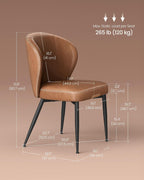 VASAGLE Dining Chairs Set of 2, Upholstered Kitchen Chairs