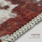 Living Room Rug 7x10 Beige Area Rugs Machine Washable Abstract Boho Large Rug - Image 8