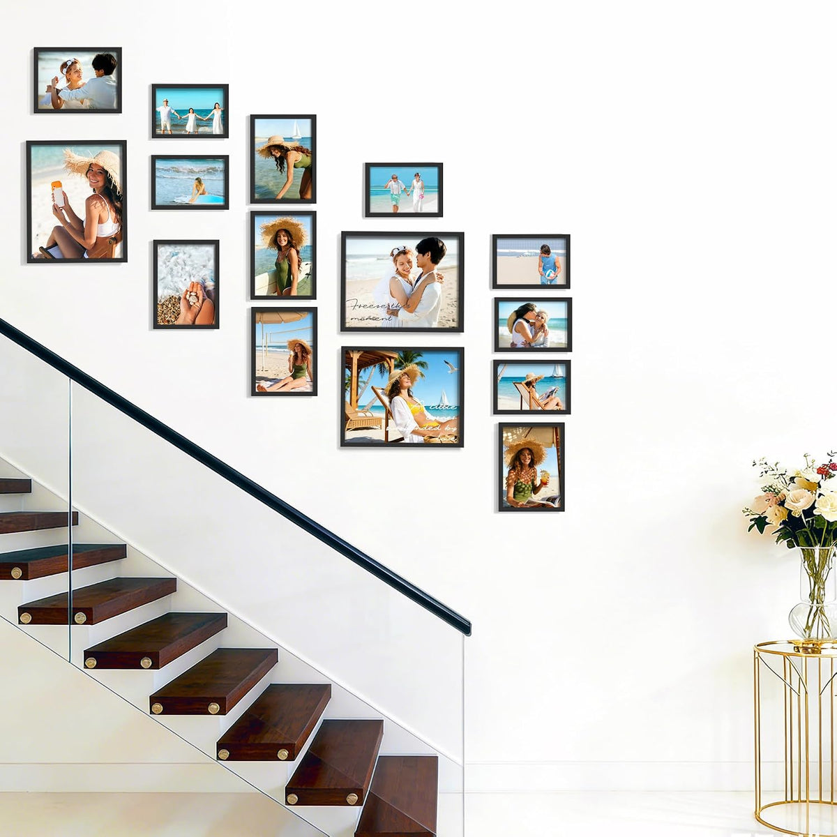 DUENPY 15 Pack Mixed Size Gallery Collage Frame Black