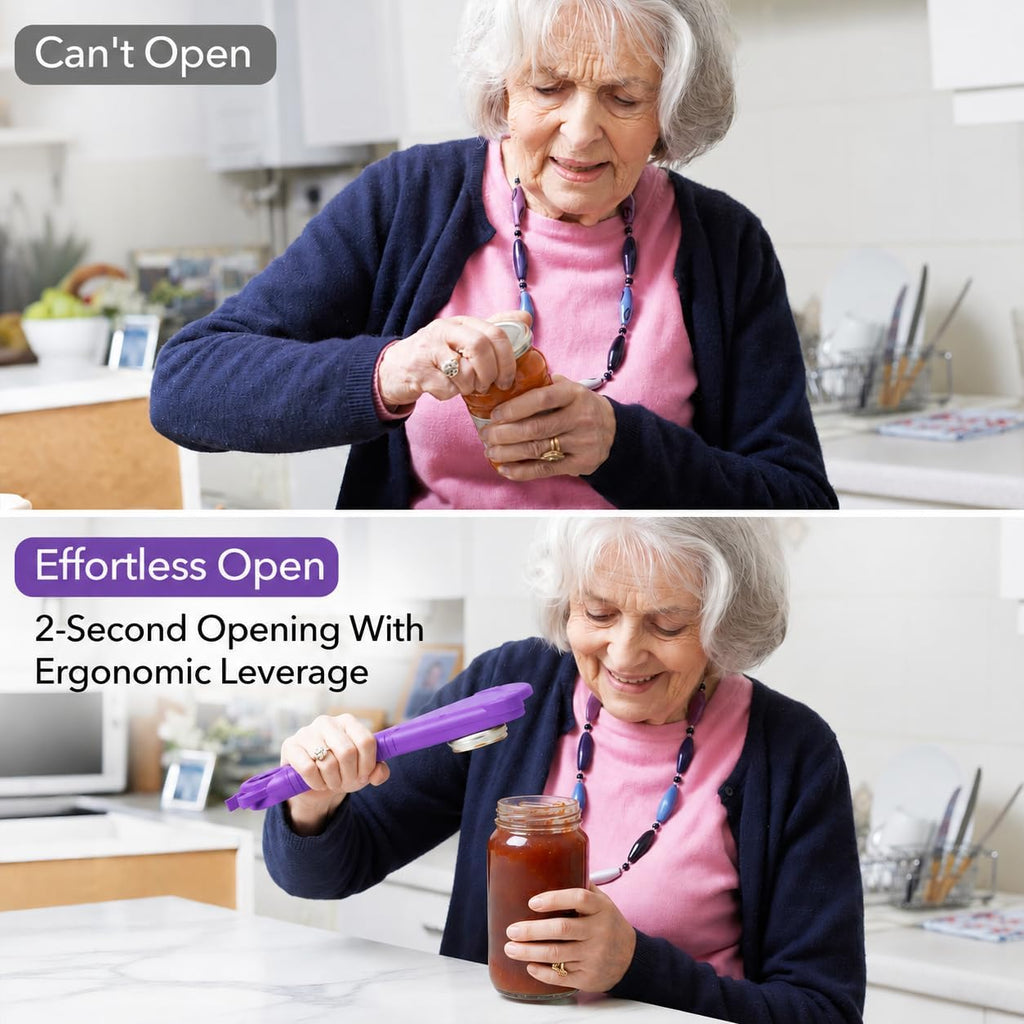 Jar Bottle Opener, Seniors Week Hand, Secure Grip Wide Size Lid,Long Handle