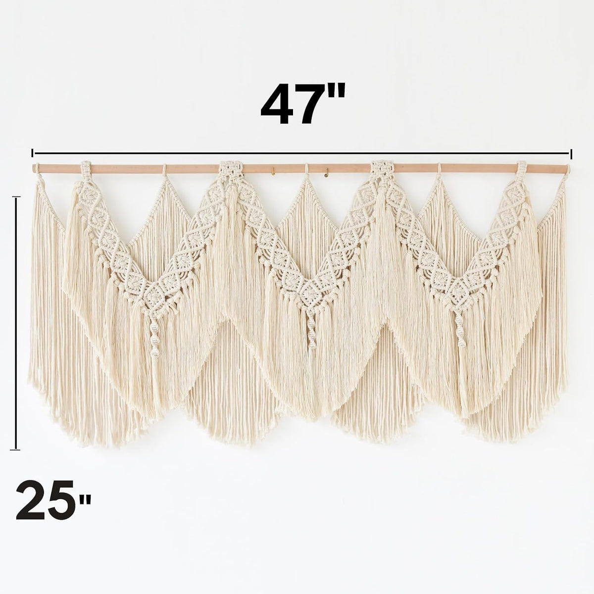 Macrame Wall Hanging Wedding Hanger Tassel Knotting Boho Decor 47"W*25"L