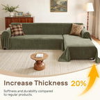 Sectional Couch Covers, 2 Pieces Washable L Shaped Couch Covers Sofa Blanket - Image 3