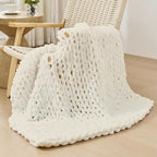 Bigacogo Chunky Knit Throw Blanket by Bigacogo