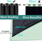 Yakamok Sage 100% Blackout Curtains, Total Blackout Lined Curtain Panels - Image 4