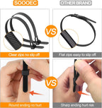 100 Pack Reusable Zip Ties Assorted Sizes 6 8 10 12 Inch Black Cable Ties