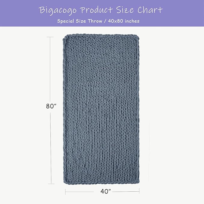 Bigacogo Chunky Knit Throw Blanket - Image 2
