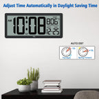WallarGe 14.5'' Large Digital Wall Clock Battery Operated