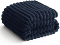 HIMEET Navy Blue Ribbed King Size Blanket by Unknown