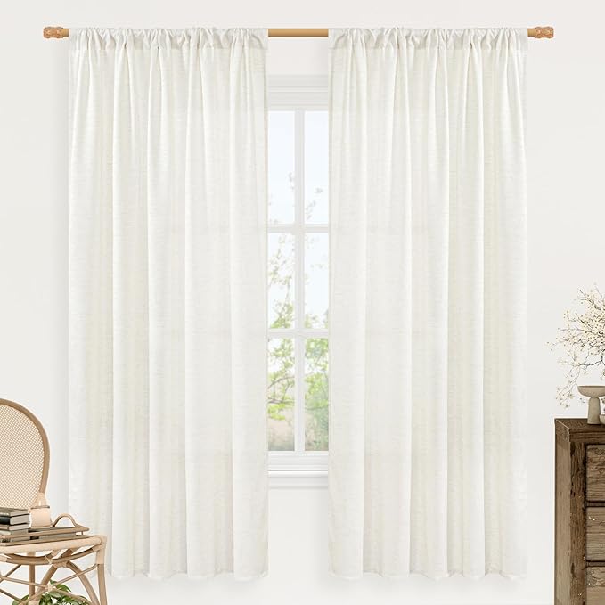 LAMIT Natural Linen Curtains 72 inch Length by LAMIT