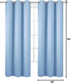 LEMOMO Sky Blue Thermal Blackout Curtains/38 x 84 Inch/Set of 2 Panels Room - Image 9