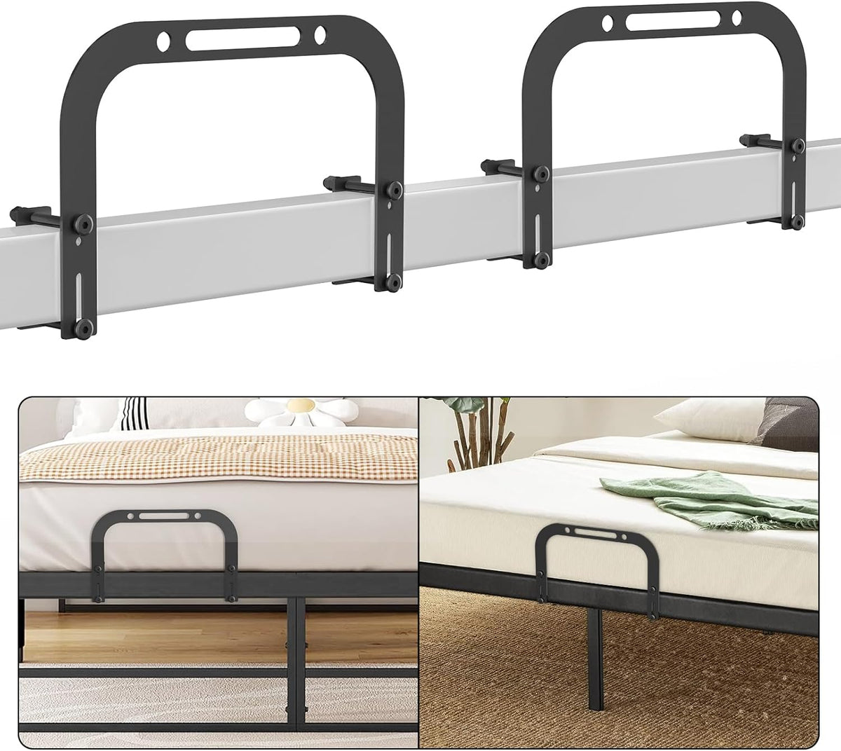 DELLAN 2 Extra Tall Mattress Slide Stopper, Non-Slip Gripper Retainer Bar