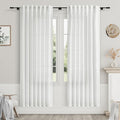 White Semi Sheer Linen Curtains 72 inch Length by Nanspring