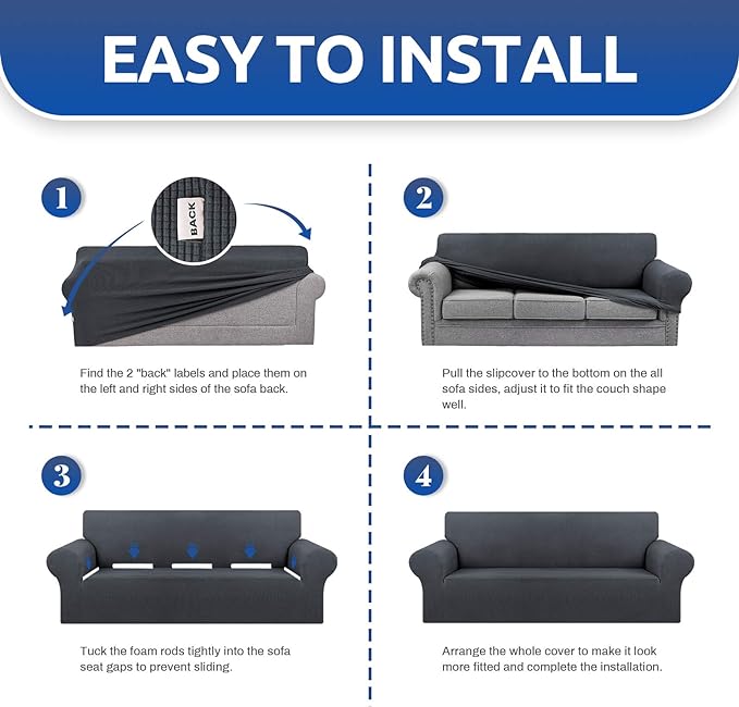 KEKUOU Stretch Sofa Cover Slipcover ，Couch Covers - Image 6