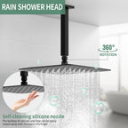 SunCleanse Rainfall Shower Faucet Set with High Pressure in Matte Black