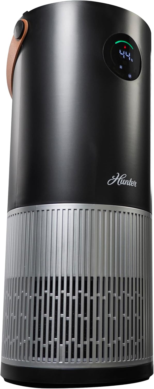 Hunter HPH625 True HEPA Air Purifier Humidifier, 445 Sq Ft, Black/Silver