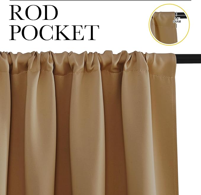 NICETOWN Blackout Curtains for Living Curtains, 1 Pair, 34-inch W x 84-inch L - Image 2