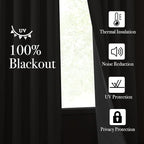 NICETOWN Faux Linen 100% Blackout 90 inch Curtains, W52 x L90, 2 Panels - Image 3