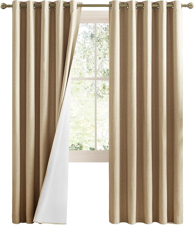 NICETOWN 100% Absolutely Blackout Linen Curtains by NICETOWN