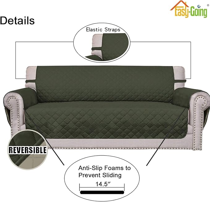 Easy-Going 4 Seater Sofa Slipcover Reversible Sofa Cover Water Resistant Couch - Image 3