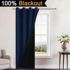 Yakamok 100% Blackout Curtains 96 Inches Long, 2 Thick Layers Heat and Full - Image 2