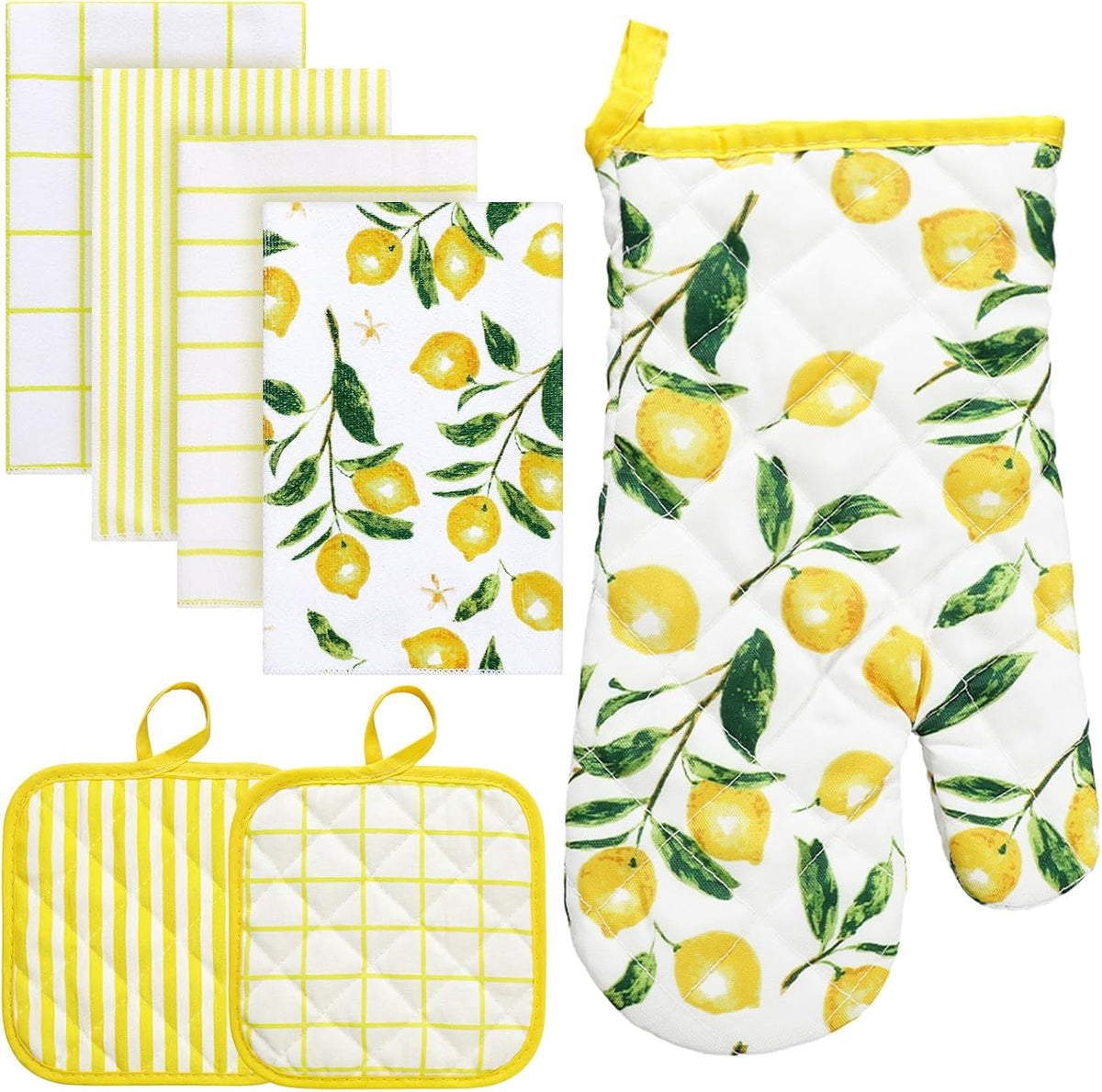 Tigeen 8-Pack Lemon Kitchen Decor Set Lemon Kitchen Accessories