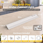24" Under Cabinet Lighting Fixture for Kitchen, Plug in or Hardwired,2-Pack
