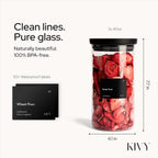 KIVY Airtight Glass Jars with transparent Lids & Labels 3x 40oz - Stackable