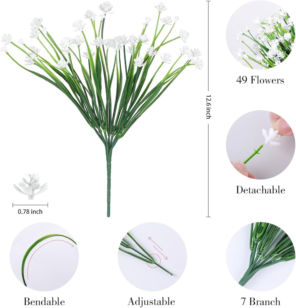 AGIRL Artificial Flowers Outdoor UV Resistant Fake Plant Garden Patio Decor