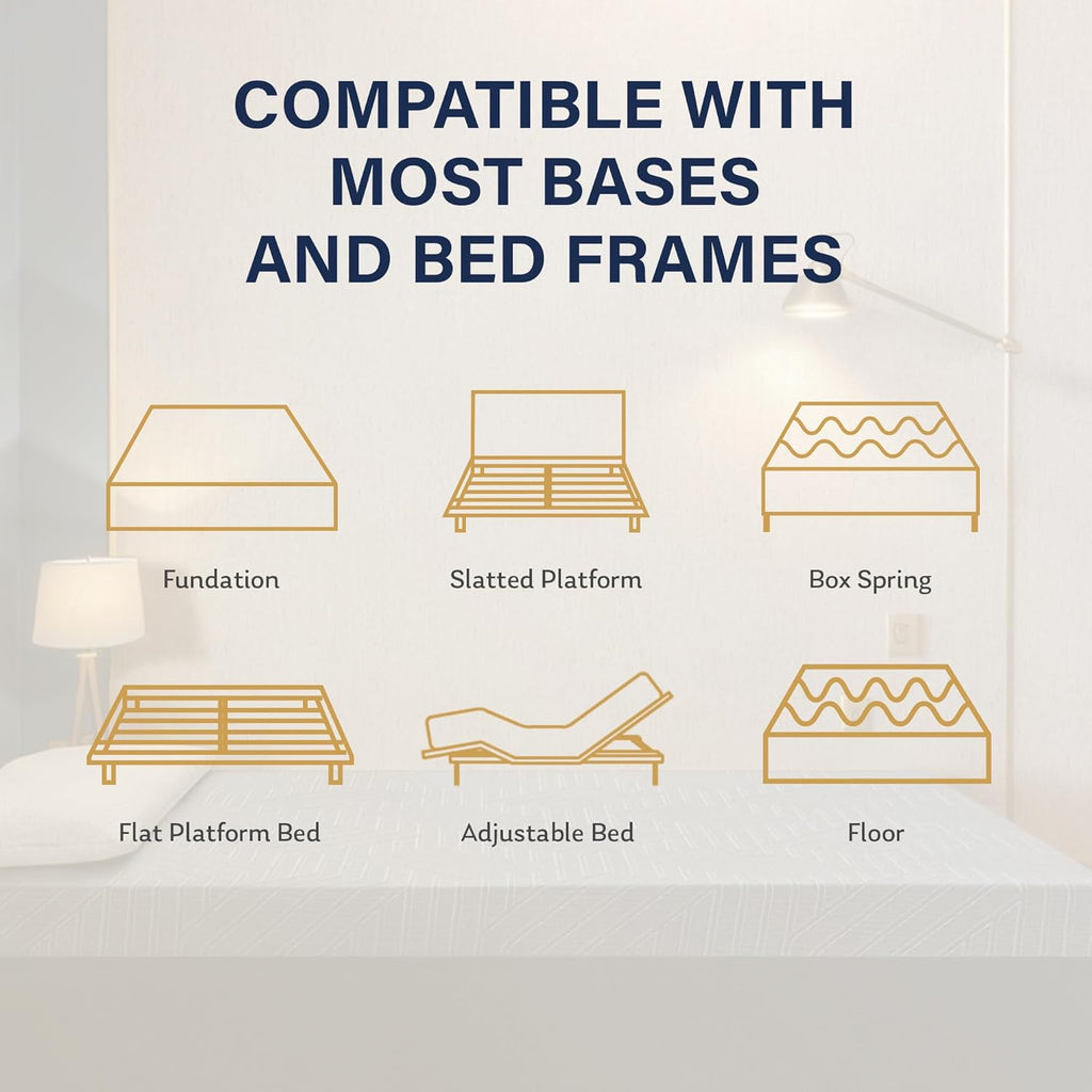 EGOHOME Queen 12" Copper Gel Memory Foam Mattress Pressure Relief Medium