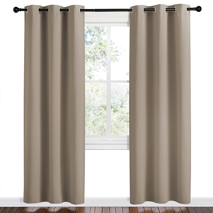 NICETOWN Taupe Room Darkening Curtains - Image 2