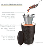 Tea Forte Noir Ceramic KATI Tea Cup with Infuser