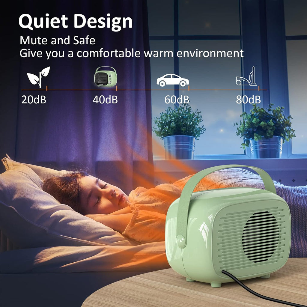 Space Heater, 800W/500W Ceramic Heater with Tip-Over Protection