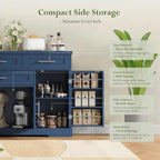Concho 54" Sideboard Cabinet, Kitchen Buffet Cabinet with Storage, Blue