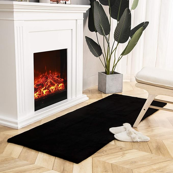 Ashler Faux Fur Rug, Ultra Soft Faux Rabbit Fur, 2.2 x 6 Feet Rectangle - Image 2