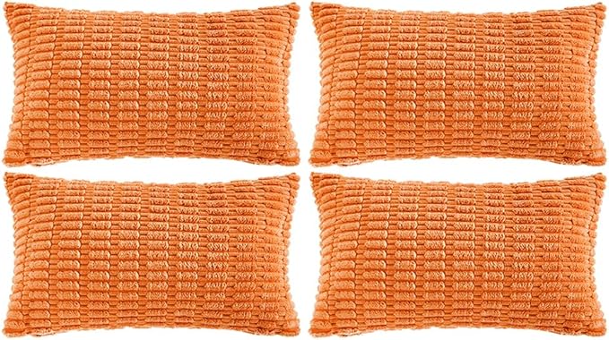 Fancy Homi 4 Packs Orange Fall Decorative Throw Pillow Covers 16x24 Inch by Fancy+Homi