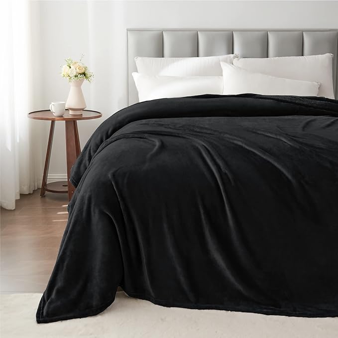 BEDELITE Fleece Blanket Black Full Blankets - Image 8