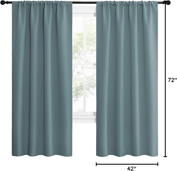 NICETOWN Greyish Blue Blackout Curtains Panels - Image 10