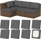 8Pcs Stretch Patio Cushion Covers, Outdoor Couch & Sofa Replacement Slipcovers by VORSHAPE
