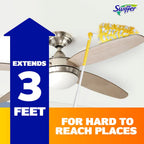 Swiffer Duster Kit with 3 ft Extendable Handle, Dusters for Cleaning, Set Includes 1 Extension Pole and 12 Heavy Duty Dusting Refills Dust Cleaner, Long Extended Wand for Ceiling Fans and Walls