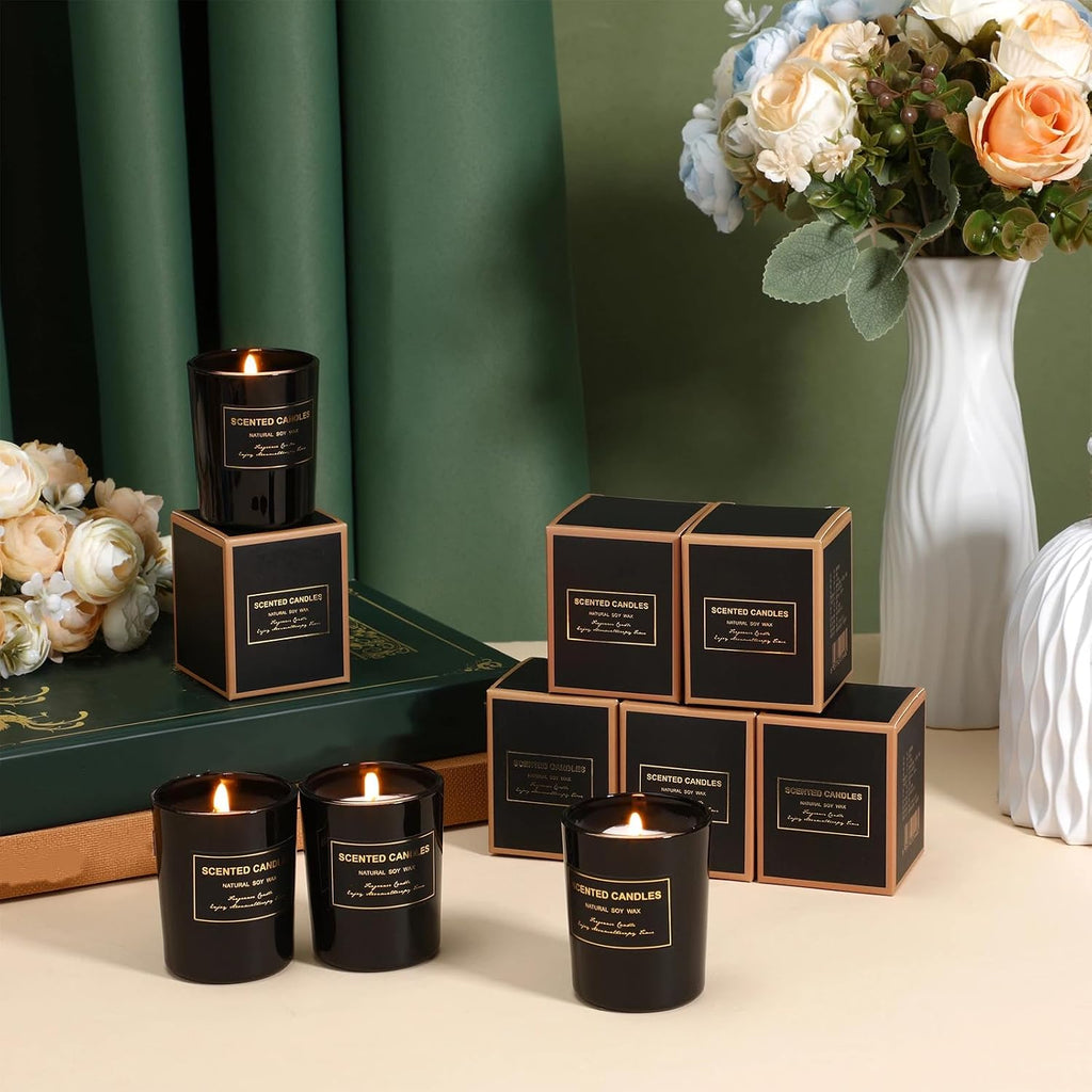 MTLEE 24 Pcs Scented Soy Candles Jar Gift, Classic Style, Fresh Scent