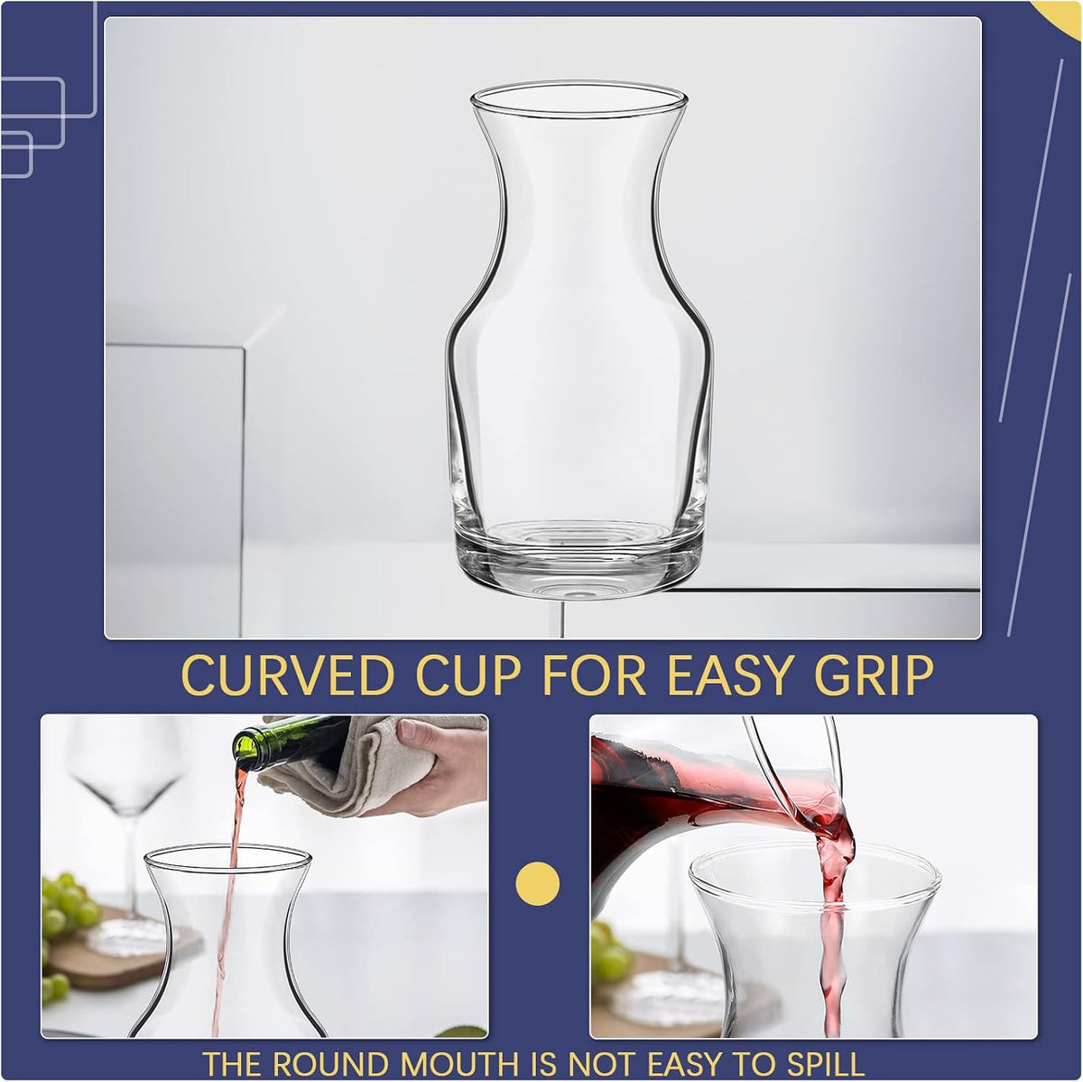 Remagr 12 Pack Wine Carafes Glass Small Single Serving Decanter,6.5 oz