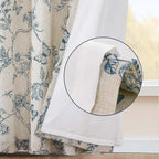 jinchan Floral Curtains Lined Linen Blend Curtain - Image 3