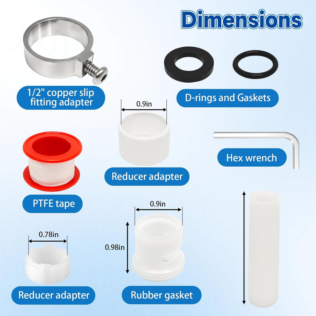 Bathtub Faucet Replacement Kit with Diverter Tub Spout, 3 Handle Shower Knob Set, Stainless Steel Tub Faucet Repair Kit for Tub & Shower, Fits 1/2" and 3/4" Connections
